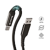 Crong Armor Link - USB-C-USB-A 60 W-os fonott kábel tápellátás, gyorstöltés 150 cm fekete (CRG-AL15USAC-BLK)