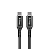 Crong Armor Link - USB-C - USB-C 60W 3A Fonott kábel Tápellátás Gyorstöltés 25 cm fekete (CRG-AL025USCC-BLK)
