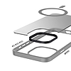 Crong Hybrid Frost MAG burkolat - iPhone 15 Pro Max MagSafe tok szürke (CRG-HFM-IP1567P-LGR)