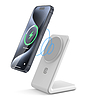 Crong MagSpot állvány - 2 az 1-ben vezeték nélküli töltő MagSafe-el iPhone-hoz és AirPodshoz hófehér (CRG-MSS-WHT)