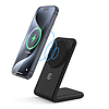 Crong MagSpot állvány - 2 az 1-ben vezeték nélküli töltő MagSafe-el iPhone-hoz és AirPodshoz Shadow Black (CRG-MSS-BLK)
