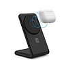 Crong MagSpot állvány - 2 az 1-ben vezeték nélküli töltő MagSafe-el iPhone-hoz és AirPodshoz Shadow Black (CRG-MSS-BLK)