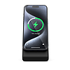 Crong MagSpot állvány - 2 az 1-ben vezeték nélküli töltő MagSafe-el iPhone-hoz és AirPodshoz Shadow Black (CRG-MSS-BLK)