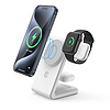 Crong MagSpot Pivot Stand - MagSafe töltő iPhone, Apple Watch és AirPods készülékekhez hófehér (CRG-MSPS-WHT)