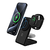 Crong MagSpot Pivot Stand - MagSafe töltő iPhone, Apple Watch és AirPods készülékekhez Shadow Black (CRG-MSPS-BLK)