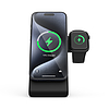 Crong MagSpot Pivot Stand - MagSafe töltő iPhone, Apple Watch és AirPods készülékekhez Shadow Black (CRG-MSPS-BLK)