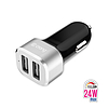 Crong Power autós töltő 24W, kettős USB porttal alumínium (CRG-PWRC-USB24-ALU)