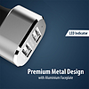 Crong Power autós töltő 24W, kettős USB porttal alumínium (CRG-PWRC-USB24-ALU)