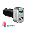 Crong Power Car Charger 30W 2 portos USB QC 3.0-val alumínium (CRG-PWRC-USB30-ALU)