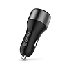 Crong Power Car Charger 63W - USB-C PD 45W autós töltő + USB QC 3.0 18W fekete (CRG-PWRC-USBC63-BLK)