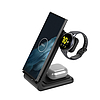Crong PowerSpot Pivot Stand - 3 az 1-ben vezeték nélküli töltő Samsung és Android, Galaxy Watch és TWS fejhallgatókhoz fekete (CRG-PSPS-BLK)
