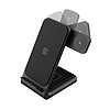 Crong PowerSpot Pivot Stand - 3 az 1-ben vezeték nélküli töltő Samsung és Android, Galaxy Watch és TWS fejhallgatókhoz fekete (CRG-PSPS-BLK)