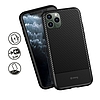 Crong Prestige Carbon Cover - védőtok iPhone 11 Pro Max készülékhez fekete (CRG-CARB-IP11PM-BLK)