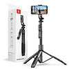 Crong SelfieGo Ultra - Alumínium Bluetooth selfie stick állvány fekete (CRGSGU1BLK)