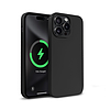 Crong színes mágneses burkolat - iPhone 15 Pro MagSafe tok fekete (CRGCOLRMIP1561PBLK)
