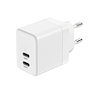 Crong Ultra Compact GaN - Fali töltő 2x USB-C tápellátás 35W fehér (CRG-GNCC35-WHI)