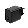 Crong Ultra Compact GaN - Fali töltő 2x USB-C tápellátás 35W fekete (CRG-GNCC35-BLK)