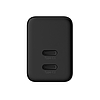 Crong Ultra Compact GaN - Fali töltő 2x USB-C tápellátás 35W fekete (CRG-GNCC35-BLK)