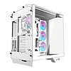 Darkflash DY470 számítógépház fehér + 4 ventilátor + GPU konzol (DY470 fans+holder Wh)