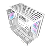 Darkflash DY470 számítógépház fehér + 4 ventilátor + GPU konzol (DY470 fans+holder Wh)