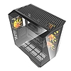 Darkflash DY470 számítógépház fekete + 4 ventilátor + GPU konzol (DY470 fans+holder Bl)
