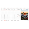 Dayliner asztali naptár Magyarország 320x150 mm, fekvő háttal bordó 2024