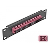 Delock 10 üvegszálas patch panel 12 portos SC Simplex ibolya 1U fekete (66764)