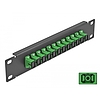 Delock 10 üvegszálas patch panel 12 portos SC Simplex zöld 1U fekete (66761)