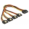 Delock 15 pin-es SATA kábel > 15 pin-es SATA tápcsatlakozó kimeneti 4 x egyenes 30 cm (60157)