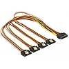 Delock 15 pin-es SATA kábel > 15 pin-es SATA tápcsatlakozó kimeneti 4 x egyenes 50 cm (60158)