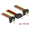Delock 15 pin-es SATA kábel bemeneti zár funkcióval > 2 db 15 pin-es SATA tápcsatlakozó kimeneti 15 (60145)