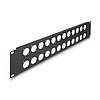 Delock 19 D-típusú patch panel 24 portos 2U fekete