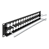 Delock 19 D-típusú patch panel húzásmentesítéssel, 32 porttal 2U fekete
