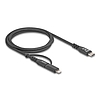 Delock 2 az 1-ben USB kábel USB Type-C - USB Type-C / Lightning iPhone és iPad eszközökhöz 1 m MFi 60 W