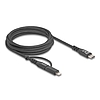 Delock 2 az 1-ben USB kábel USB Type-C - USB Type-C / Lightning iPhone és iPad eszközökhöz 2 m MFi 60 W