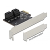 Delock 4 portos SATA PCI Express x1 Kártya - alacsony profilú formatényező (90010)