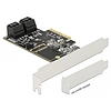 Delock 5 portos SATA PCI Express x4 Kártya - alacsony profilú formatényező (90395) megszűnő