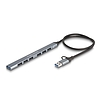 Delock 7 portos vékony USB hub USB Type-C vagy A-típusú csatlakoztatóval és 1 x USB 5 Gbps A-típusú és 6 x A-típusú USB 2.0