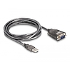 Delock Adapter A-típusú USB 2.0 - 1 x soros RS-232 D-Sub 9 tűs apa anyacsavarokkal, 3 db. LED-del 3 m