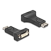 Delock Adapter DisplayPort 1.1-dugós csatlakozó DVI-csatlakozóhüvely passzív fekete