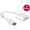 Delock Adapter Displayport 1.2-dugós csatlakozó > DVI-csatlakozóhüvely 4K passzív, fehér (62602)