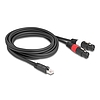 Delock Adapter RJ45 kábel apa - 2 x XLR 3 tűs anya fekete színű 2 m