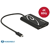 Delock Adapter Thunderbolt 3 csatlakozódugóval > 2 x Displayport csatlakozóhüvellyel 4K 60 Hz (62708)