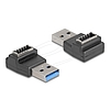 Delock Adapter USB 10 Gbps A-típusú USB csatlakozó E-típusú A kulcs csatlakozó, fekete színű