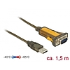 Delock Adapter USB 2.0 A-típusú dugó > 1 x kiterjesztett hőmérséklet tartományú soros RS-232 DB9 csa (65840)