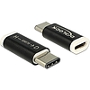 Delock Adapter USB 2.0 Micro-B anya > USB C típus 2.0 apa, fekete (65678)