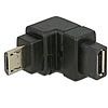 Delock Adapter USB 2.0 Micro-B apa > USB 2.0 Micro-B anya elforgatott végű, fekete (65668)