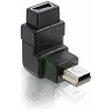 Delock Adapter USB-B mini 5tűs male/female 90 , derékszögű, nikkel bevonat (65096)