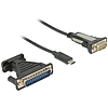 Delock Adapter, USB Type-C > 1 db soros DB9 RS-232 + DB25 adapter (62904)