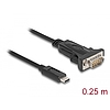 Delock Adapter USB Type-C - 1 x soros RS-232 D-Sub 9 tűs apa csavarokkal 0,25 m (64125)